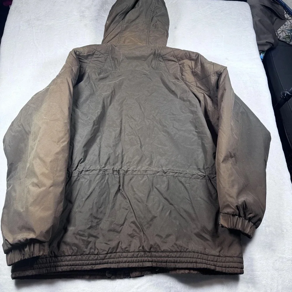Vintage Columbia 90s Hooded Parka Jacket Mens Medium Fits XL Brown Coat